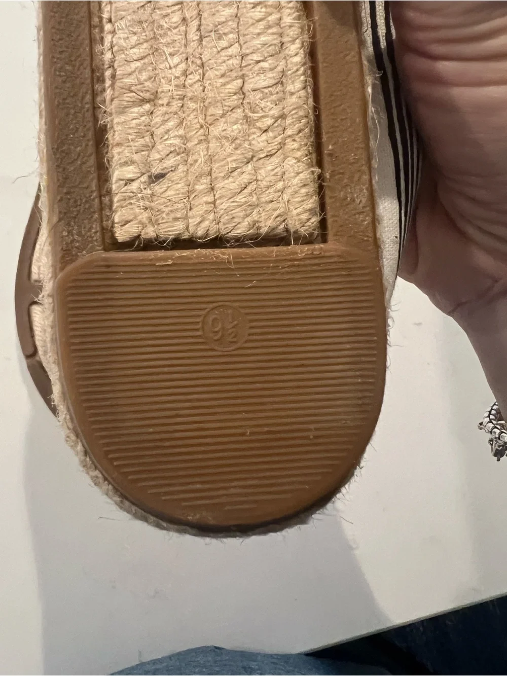 NWOT Tory Burch Black & White Striped Espadrille flats size 9.5